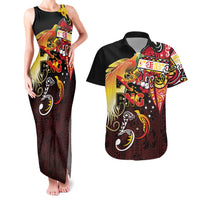 Papua New Guinea 2025 Couples Matching Tank Maxi Dress and Hawaiian Shirt 50th Independence Day Anniversary LT03 Red - Polynesian Pride