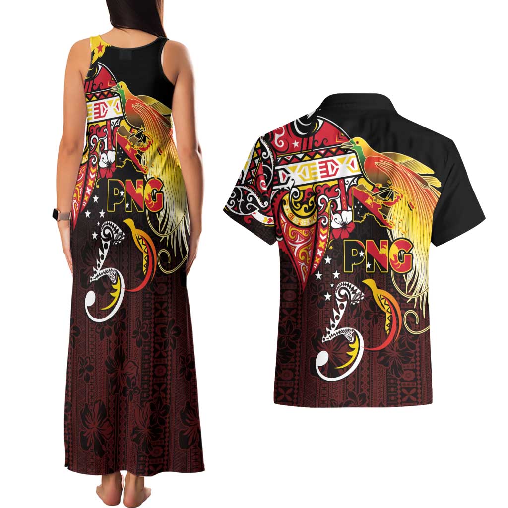 Papua New Guinea 2025 Couples Matching Tank Maxi Dress and Hawaiian Shirt 50th Independence Day Anniversary LT03 - Polynesian Pride
