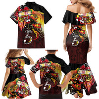 Papua New Guinea 2025 Family Matching Mermaid Dress and Hawaiian Shirt 50th Independence Day Anniversary LT03 - Polynesian Pride