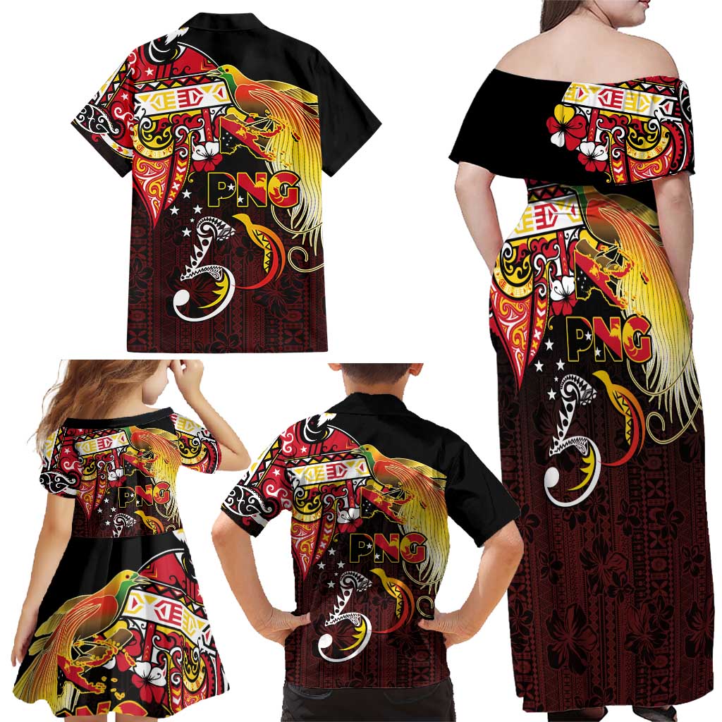 Papua New Guinea 2025 Family Matching Off Shoulder Maxi Dress and Hawaiian Shirt 50th Independence Day Anniversary LT03 - Polynesian Pride
