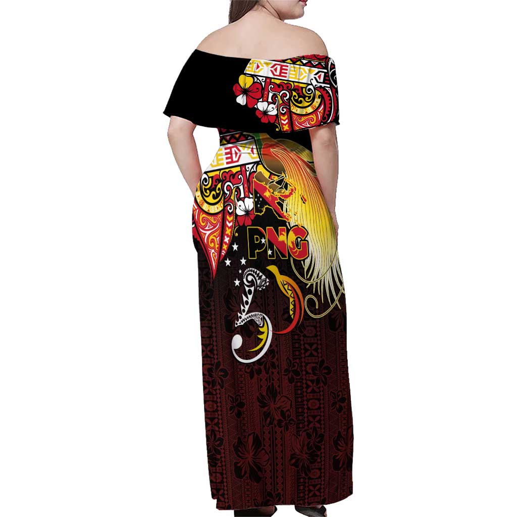 Papua New Guinea 2025 Family Matching Off Shoulder Maxi Dress and Hawaiian Shirt 50th Independence Day Anniversary LT03 - Polynesian Pride