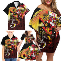 Papua New Guinea 2025 Family Matching Off Shoulder Short Dress and Hawaiian Shirt 50th Independence Day Anniversary LT03 - Polynesian Pride