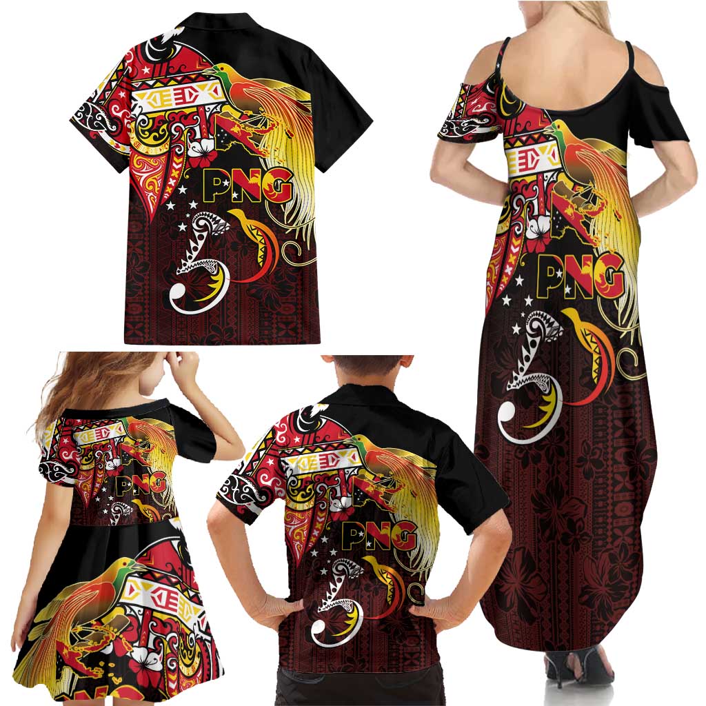 Papua New Guinea 2025 Family Matching Summer Maxi Dress and Hawaiian Shirt 50th Independence Day Anniversary LT03 - Polynesian Pride