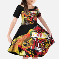 Papua New Guinea 2025 Family Matching Tank Maxi Dress and Hawaiian Shirt 50th Independence Day Anniversary LT03 Daughter's Dress Red - Polynesian Pride