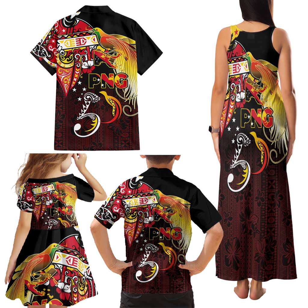 Papua New Guinea 2025 Family Matching Tank Maxi Dress and Hawaiian Shirt 50th Independence Day Anniversary LT03 - Polynesian Pride