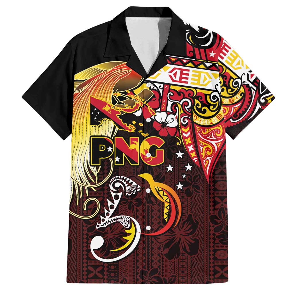 Papua New Guinea 2025 Family Matching Tank Maxi Dress and Hawaiian Shirt 50th Independence Day Anniversary LT03 Dad's Shirt - Short Sleeve Red - Polynesian Pride