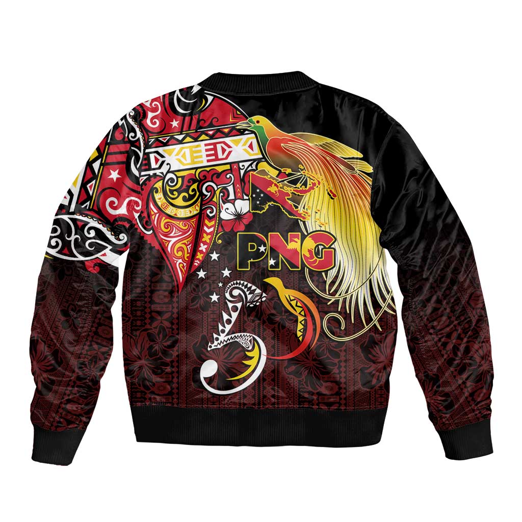 Papua New Guinea 2025 Sleeve Zip Bomber Jacket 50th Independence Day Anniversary