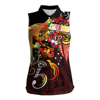 Papua New Guinea 2025 Women Sleeveless Polo Shirt 50th Independence Day Anniversary LT03 Female Red - Polynesian Pride