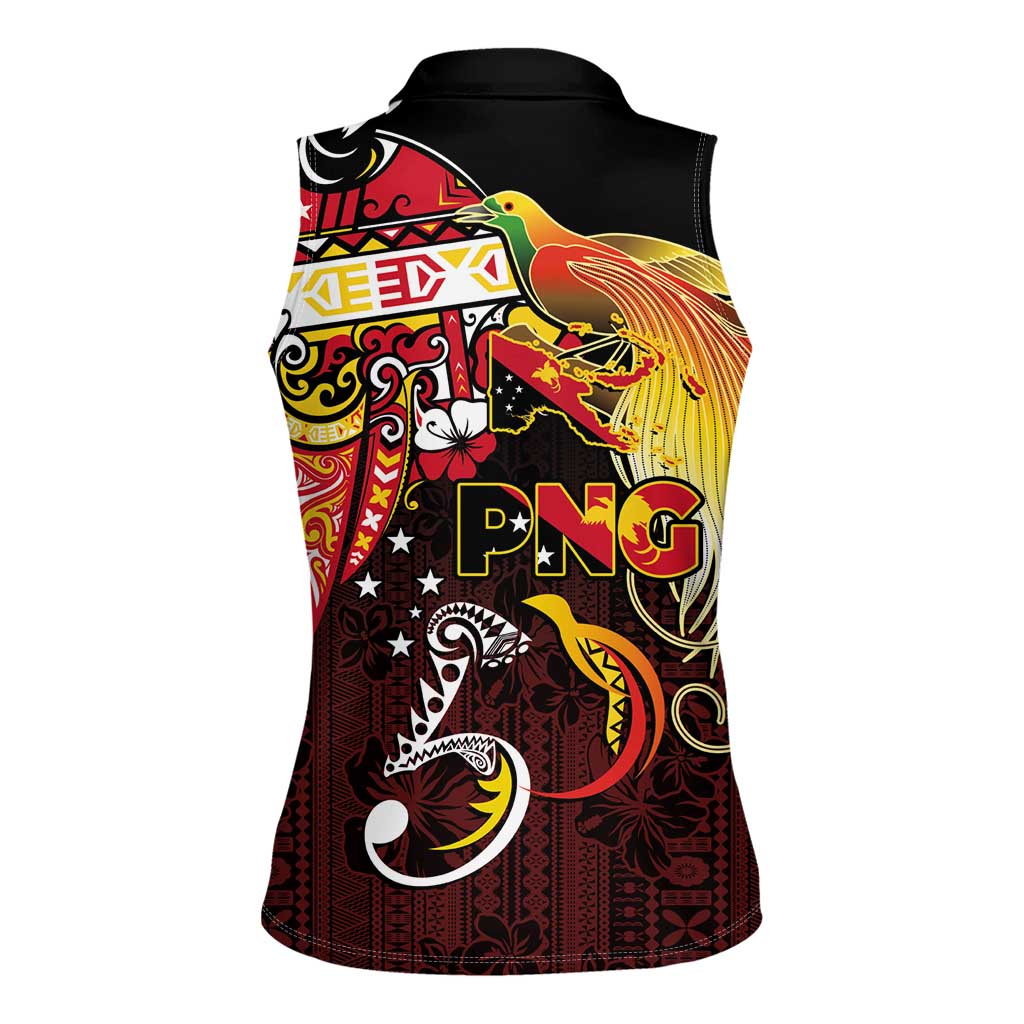 Papua New Guinea 2025 Women Sleeveless Polo Shirt 50th Independence Day Anniversary LT03 - Polynesian Pride