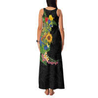 Hawaiian Tropical Plants and Chameleon Family Matching Tank Maxi Dress and Hawaiian Shirt Polynesian Art Colorful LT03 - Polynesian Pride