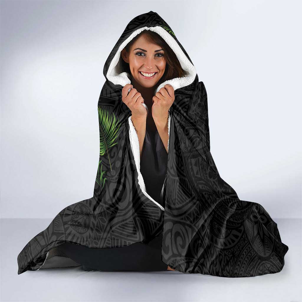 Hawaiian Tropical Plants and Chameleon Hooded Blanket Polynesian Art Colorful - Polynesian Pride