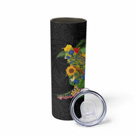 Hawaiian Tropical Plants and Chameleon Skinny Tumbler Polynesian Art Colorful LT03 - Polynesian Pride
