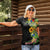 Hawaiian Tropical Plants and Chameleon Women Polo Shirt Polynesian Art Colorful - Polynesian Pride
