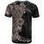 Hawaiian Tropical Plants and Chameleon T Shirt Polynesian Art Grayscale - Polynesian Pride
