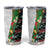 Hawaiian Tropical Flowers and Leaves Tumbler Cup on Leopard Pattern Half Style White-Black Version - Polynesian Pride