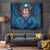 Fiji Coat of Arms Traditional Dashiki Tapestry Tapa Art and Palm Leaves Pattern Dark Navy Color - Polynesian Pride