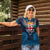 Fiji Coat of Arms Traditional Dashiki Women Polo Shirt Tapa Art and Palm Leaves Pattern Dark Navy Color - Polynesian Pride