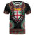 Fiji Coat of Arms Traditional Dashiki T Shirt Tapa Art and Palm Leaves Pattern Black Color - Polynesian Pride