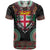 Fiji Coat of Arms Traditional Dashiki T Shirt Tapa Art and Palm Leaves Pattern Black Color - Polynesian Pride
