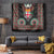 Fiji Coat of Arms Traditional Dashiki Tapestry Tapa Art and Palm Leaves Pattern Black Color - Polynesian Pride