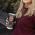 Fiji Coat of Arms Traditional Dashiki Tumbler Cup Tapa Art and Palm Leaves Pattern Black Color - Polynesian Pride