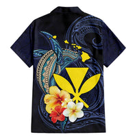 Hawaiian Whale and Kanaka Maoli Symbol Family Matching Mermaid Dress and Hawaiian Shirt Hibiscus with Hawaii Map and Polynesian Tattoo Deep Sea Color LT03 - Polynesian Pride