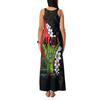 Hawaiian Halloween Family Matching Tank Maxi Dress and Hawaiian Shirt Horror Shaka Hand with Plumeria and Polynesian Tattoo Blood Color LT03 - Polynesian Pride