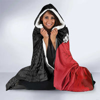 Hawaiian Halloween Hooded Blanket Horror Shaka Hand with Plumeria and Polynesian Tattoo Blood Color LT03 - Polynesian Pride