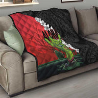 Hawaiian Halloween Quilt Horror Shaka Hand with Plumeria and Polynesian Tattoo Blood Color LT03 - Polynesian Pride