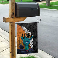 Hawaiian Halloween Garden Flag Horror Shaka Hand with Plumeria and Polynesian Tattoo Autumn Color LT03 - Polynesian Pride