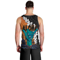 Hawaiian Halloween Men Tank Top Horror Shaka Hand with Plumeria and Polynesian Tattoo Autumn Color LT03 - Polynesian Pride