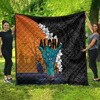 Hawaiian Halloween Quilt Horror Shaka Hand with Plumeria and Polynesian Tattoo Autumn Color LT03 - Polynesian Pride