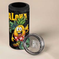 Hawaiian Halloween 4 in 1 Can Cooler Tumbler Aloha Pinapple with Mysterious Hands and Polynesian Tribal Tattoo LT03 - Polynesian Pride