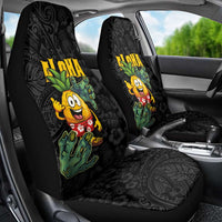 Hawaiian Halloween Car Seat Cover Aloha Pinapple with Mysterious Hands and Polynesian Tribal Tattoo LT03 - Polynesian Pride