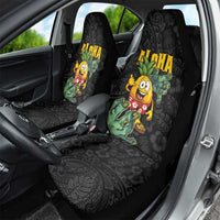 Hawaiian Halloween Car Seat Cover Aloha Pinapple with Mysterious Hands and Polynesian Tribal Tattoo LT03 - Polynesian Pride