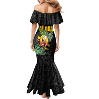 Hawaiian Halloween Family Matching Mermaid Dress and Hawaiian Shirt Aloha Pinapple with Mysterious Hands and Polynesian Tribal Tattoo LT03 - Polynesian Pride