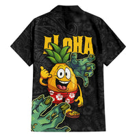 Hawaiian Halloween Family Matching Off Shoulder Maxi Dress and Hawaiian Shirt Aloha Pinapple with Mysterious Hands and Polynesian Tribal Tattoo LT03 - Polynesian Pride