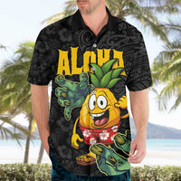 Hawaiian Halloween Hawaiian Shirt Aloha Pinapple with Mysterious Hands and Polynesian Tribal Tattoo LT03 - Polynesian Pride