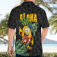 Hawaiian Halloween Hawaiian Shirt Aloha Pinapple with Mysterious Hands and Polynesian Tribal Tattoo LT03 - Polynesian Pride
