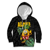 Hawaiian Halloween Kid Hoodie Aloha Pinapple with Mysterious Hands and Polynesian Tribal Tattoo LT03 Hoodie Black - Polynesian Pride