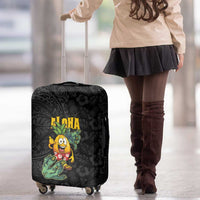 Hawaiian Halloween Luggage Cover Aloha Pinapple with Mysterious Hands and Polynesian Tribal Tattoo LT03 - Polynesian Pride