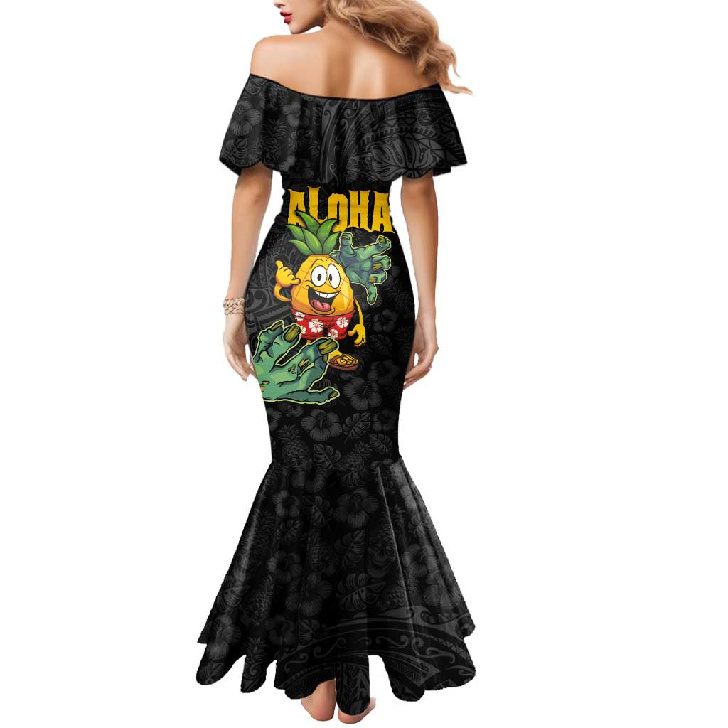 Hawaiian Halloween Mermaid Dress Aloha Pinapple with Mysterious Hands and Polynesian Tribal Tattoo LT03 - Polynesian Pride