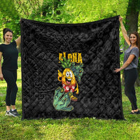 Hawaiian Halloween Quilt Aloha Pinapple with Mysterious Hands and Polynesian Tribal Tattoo LT03 - Polynesian Pride