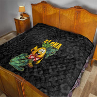 Hawaiian Halloween Quilt Aloha Pinapple with Mysterious Hands and Polynesian Tribal Tattoo LT03 - Polynesian Pride