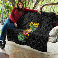 Hawaiian Halloween Quilt Aloha Pinapple with Mysterious Hands and Polynesian Tribal Tattoo LT03 - Polynesian Pride