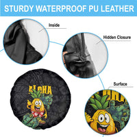 Hawaiian Halloween Spare Tire Cover Aloha Pinapple with Mysterious Hands and Polynesian Tribal Tattoo LT03 - Polynesian Pride