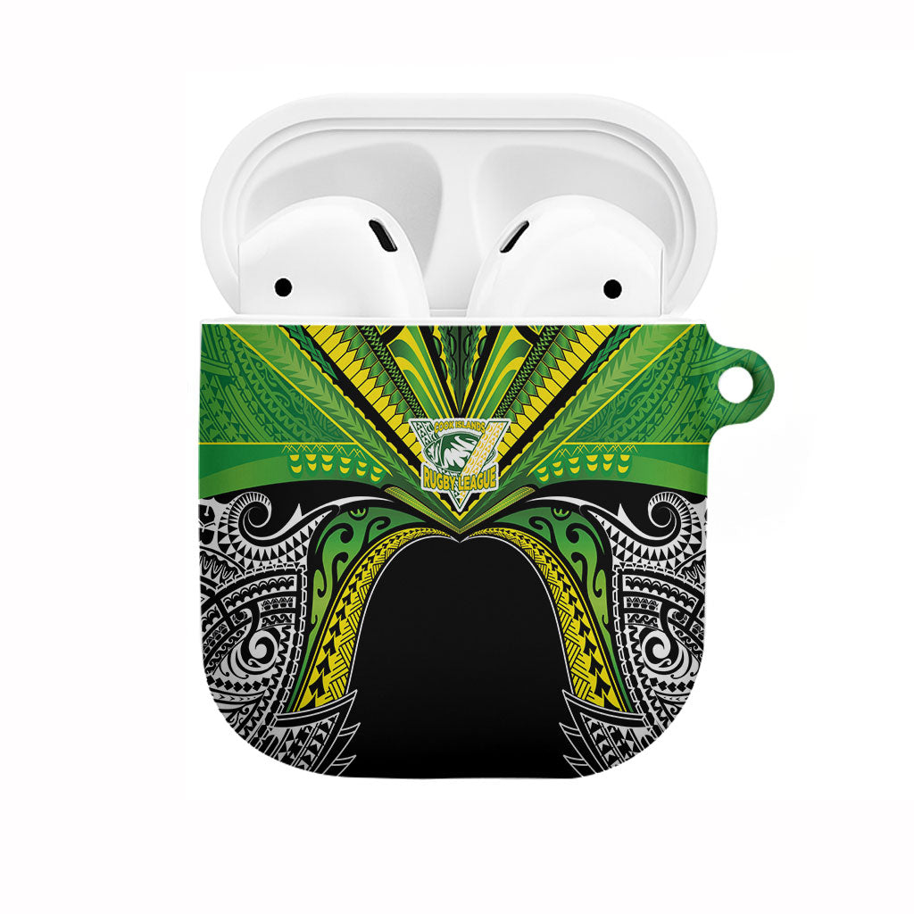 Cook Islands Rugby League AirPods Case Polynesian and Tatau Tribal Art - Black Color LT03 Black - Polynesian Pride