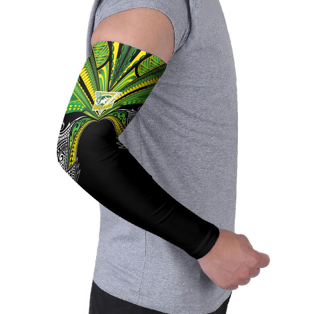 Cook Islands Rugby League Custom Arm Sleeves Polynesian and Tatau Tribal Art - Black Color LT03 - Polynesian Pride