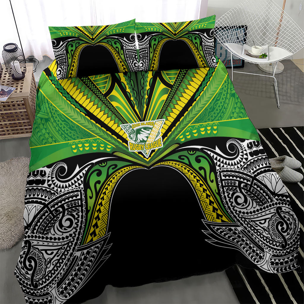 Cook Islands Rugby League Bedding Set Polynesian and Tatau Tribal Art - Black Color LT03 - Polynesian Pride