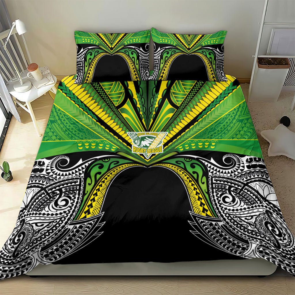 Cook Islands Rugby League Bedding Set Polynesian and Tatau Tribal Art - Black Color LT03 - Polynesian Pride